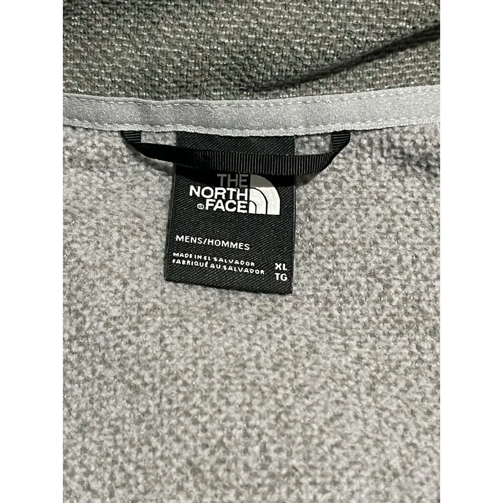 The North Face Fleece Jacket Mens XL Grey‎ Full Zip Textured Knit Outdoor Layer